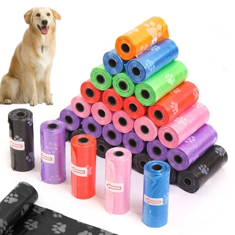 

10 Rolls of Colored Paw Graphics! Eco-Friendly, Leak-Proof Dog Poop Bags - Perfect for Outdoor Puppy Walks!