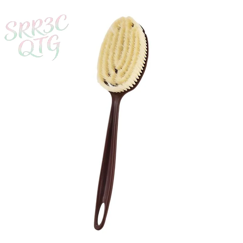 Hot Sale 1Pcs Body Massage Brush 2 In 1 Long Handle Back Scrubber Natural Coconut Bristle Wet Dry Bath Brush