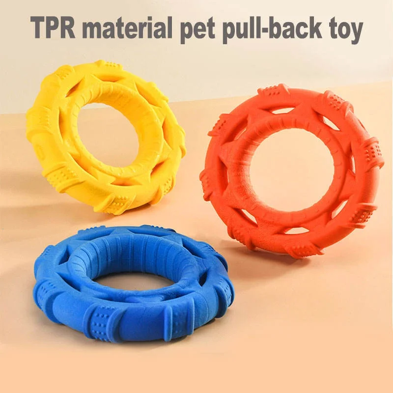 Juguete Flotante 3 en 1 para Perros, Frisbee, Juguete para Masticar, Resistente a Mordidas, TPR, Interactivo, para Exteriores, Piscina, Playa, Verano, Entrenamiento
