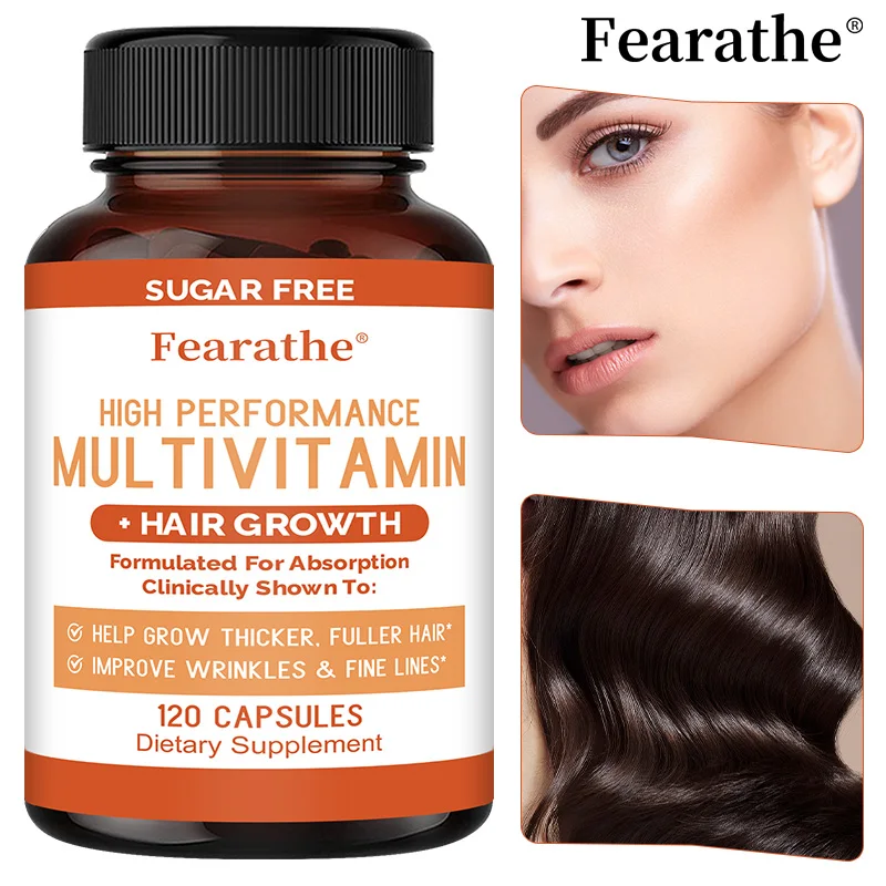 Fearathe Multivitamin with Vitamin D, E, Biotin, Helps Hair, Skin Health, Supports Immune Function and Overall Health