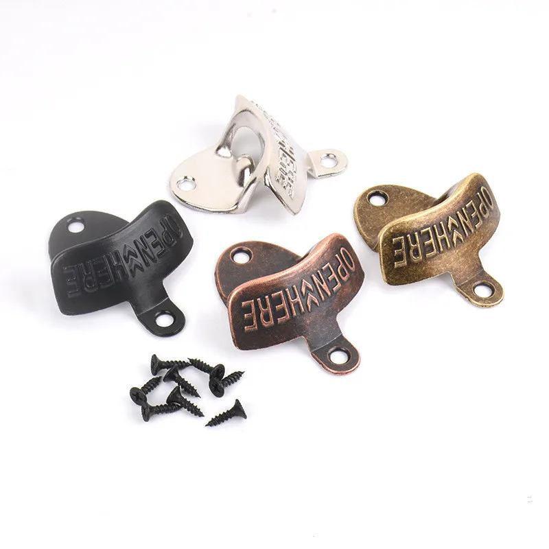 New Kitchen Gadgets Bottle Opener Wall Mounted Vintage Retro Alloy Hanging Open Beer Tools Four Colors Available Bar Accessories