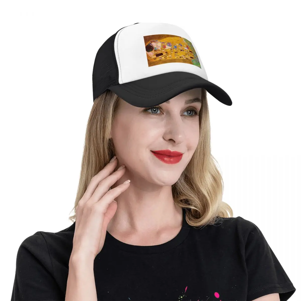 Gustav Klimt The Kiss Abstract Freyas Art Cap Fashion Mesh Baseball Caps Adjustable Hat Hip Hop Summer Unisex Baseball Hats