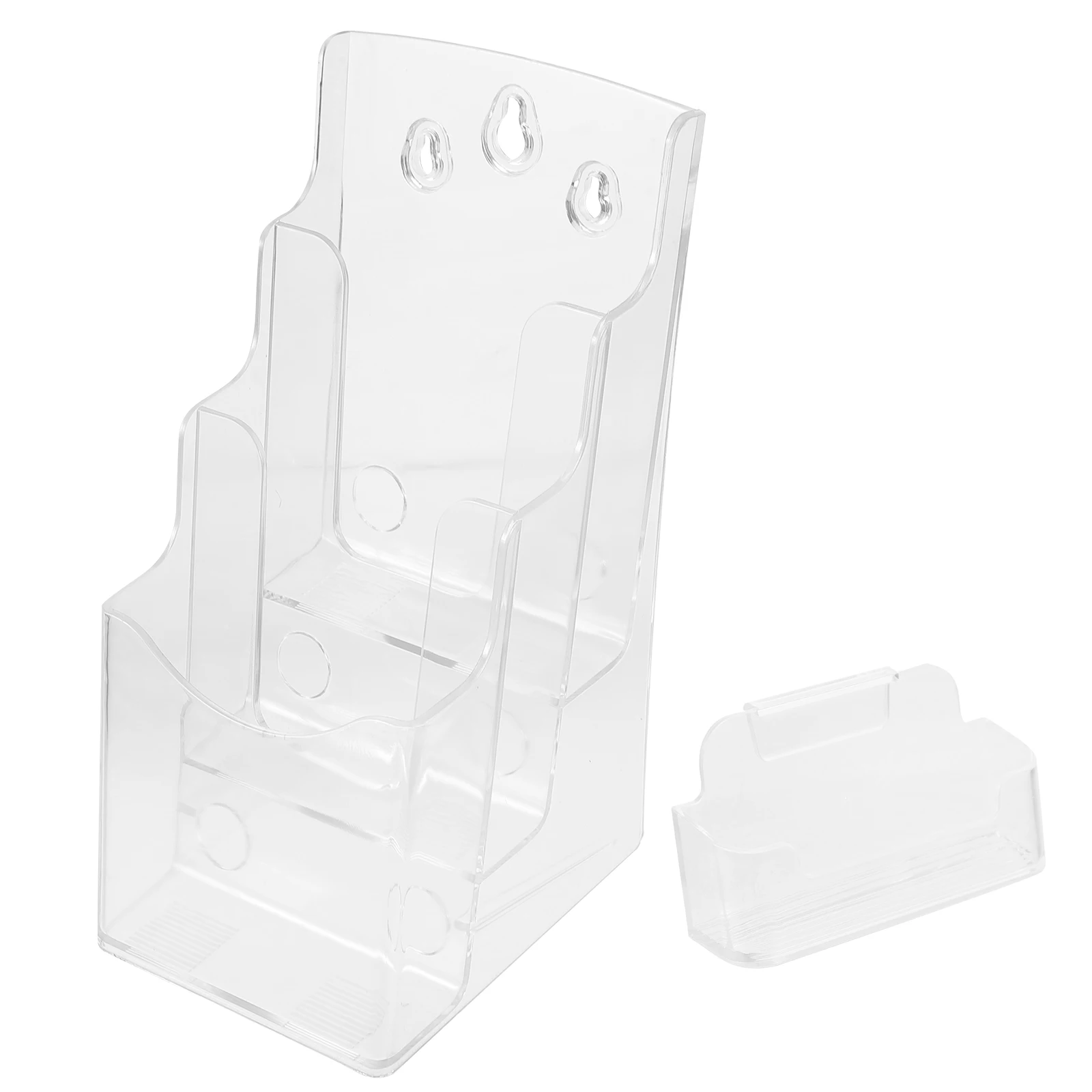 A6 Acrylic Business Card Holder Place Card Holder Leaflet Storage Rack Magazine Racks Display Stand Office Supplies