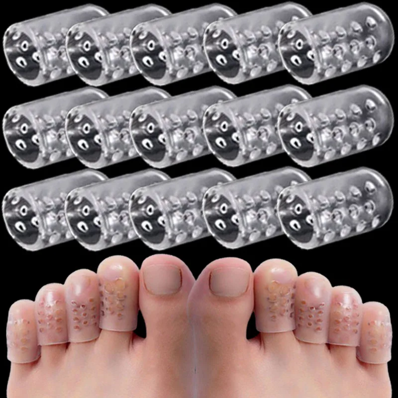 20/10/5/2pcs Women Men Invisible Silicone Toe Caps Gel Little Toe Tube Protector Anti-Friction Breathable Foot Care Toes Covers