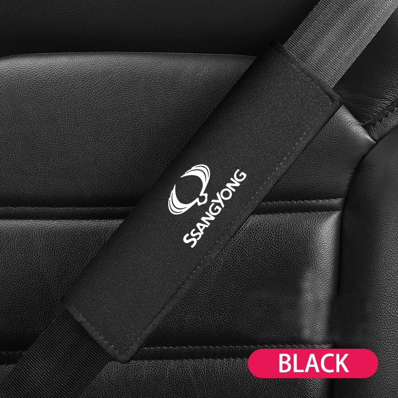 1pc Imitation Deer Skin Car Safety Belt Cover Seatbelt Shoulder Protector For SsangYong Kyron Stavic Rexton Sports Tivoli Musso