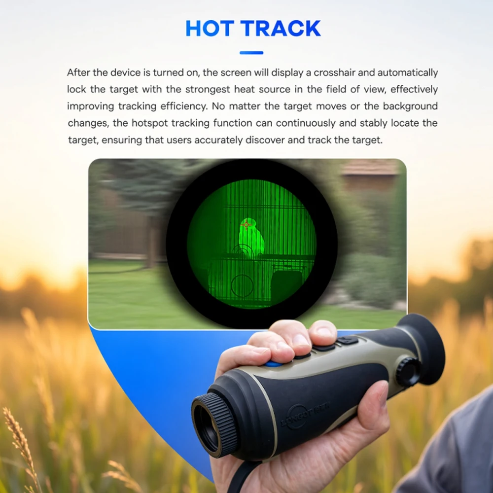 LONGOT Handheld Thermal Imaging Device Single Tube 2400M Distance Measurement IP67 Waterproof for Outdoor Forest Searc
