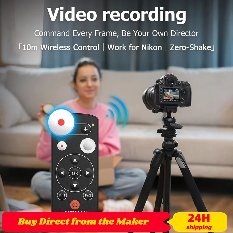 AODELAN Remote Kontrol Kamera Nirkabel Shutter Release untuk Nikon Z5 Z30 Z6II Z7II Zfc P1000 P950 Z50 B600 A1000; Ganti ML-L7