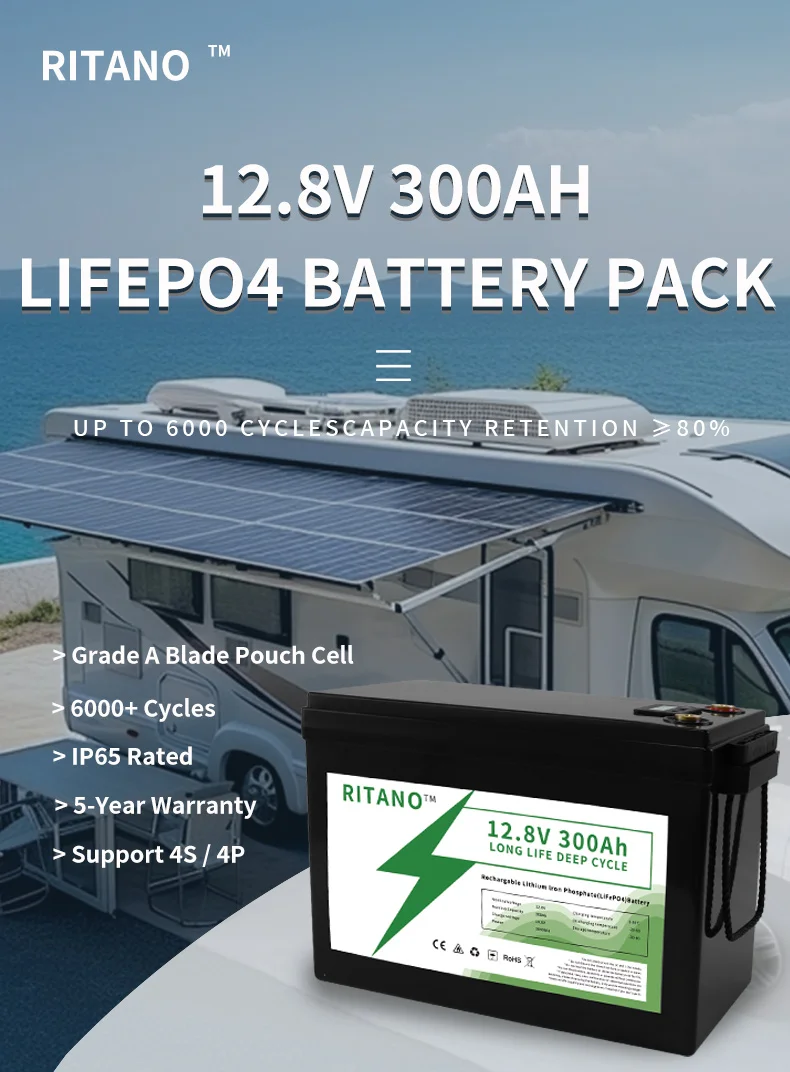 NEW LiFePO4 12V 200Ah 300ah Battery Pack 6000+ Cycles Smart BMS 24V 100Ah 50ah lithium battery For Home Energy EU US UKR NO TAX