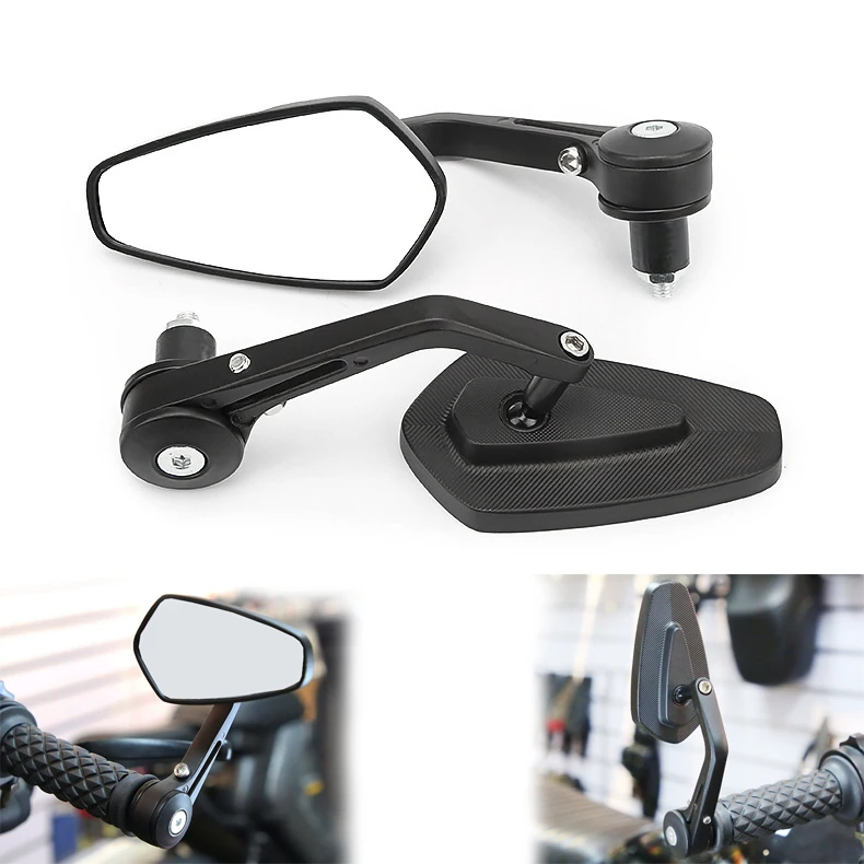 

2x 7/8" 20mm Motorcycle Rear View Mirrors Anti-Glare HD Motorbike Handlebar End Side Mirror for Scooters ATV Bike Motorcycles
