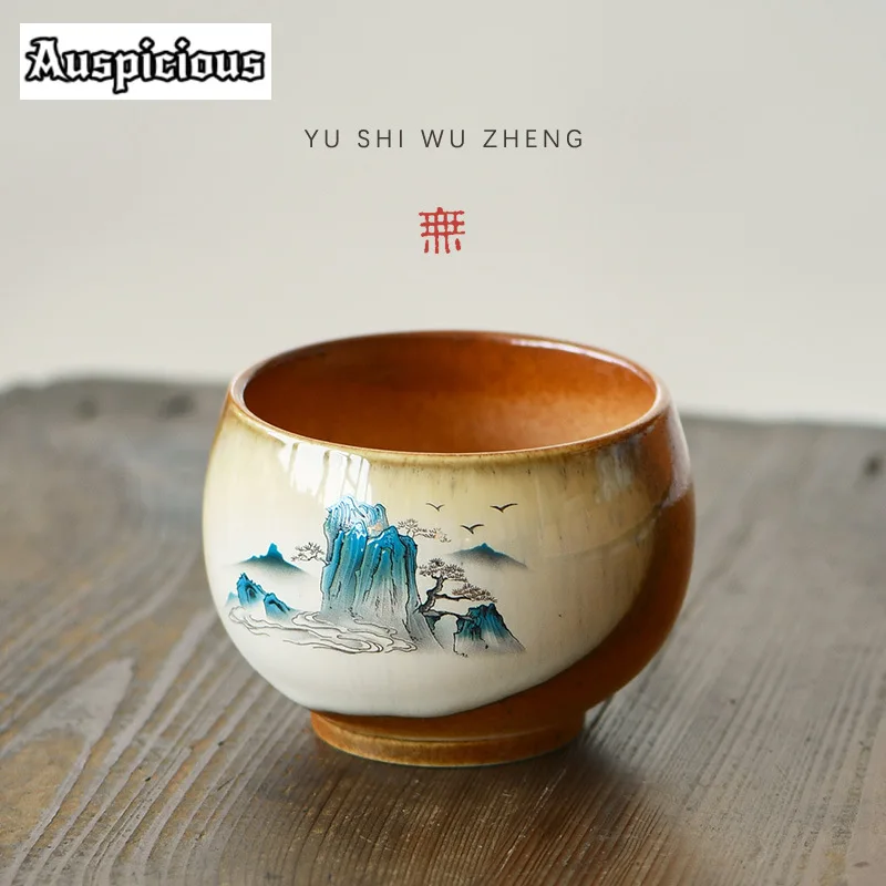 200ml Creative Soda Galze Ceramic Teacup Large Coarse Big Belly Master Cup Handamde Puer Tea Bowl Kung Fu Teaset Coffee Mug Gift