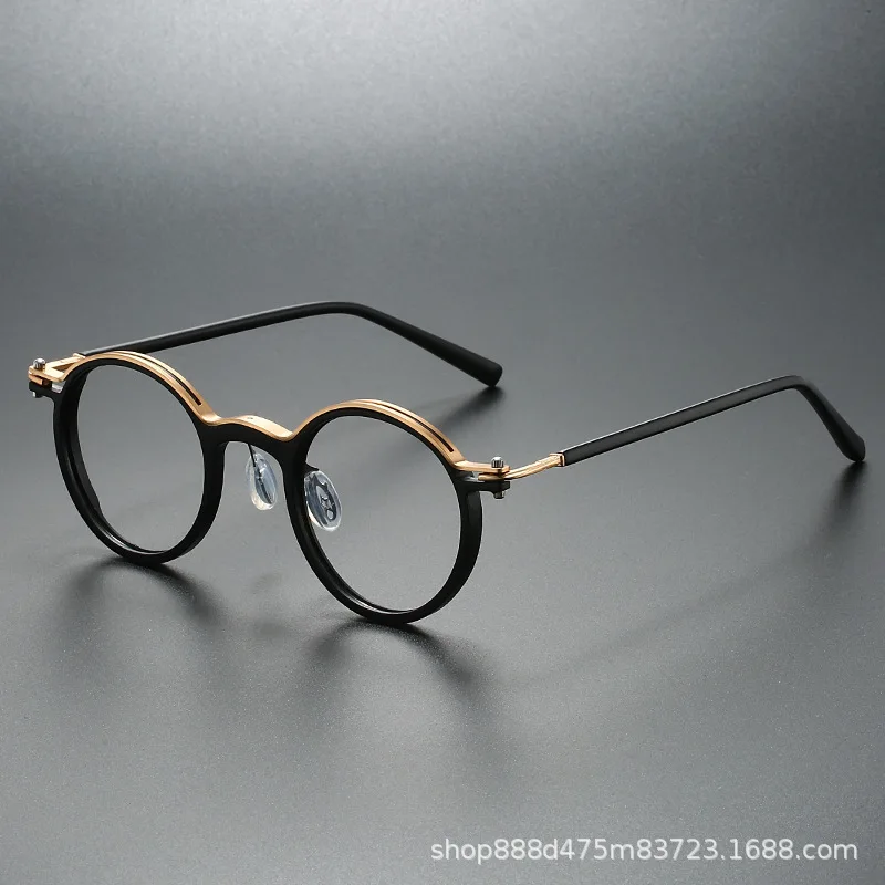 

2025 New Retro Fashion Reading Mirror Men's Classic Round Frame Punk Metal Anti Blue Light Presbyopia Glasses