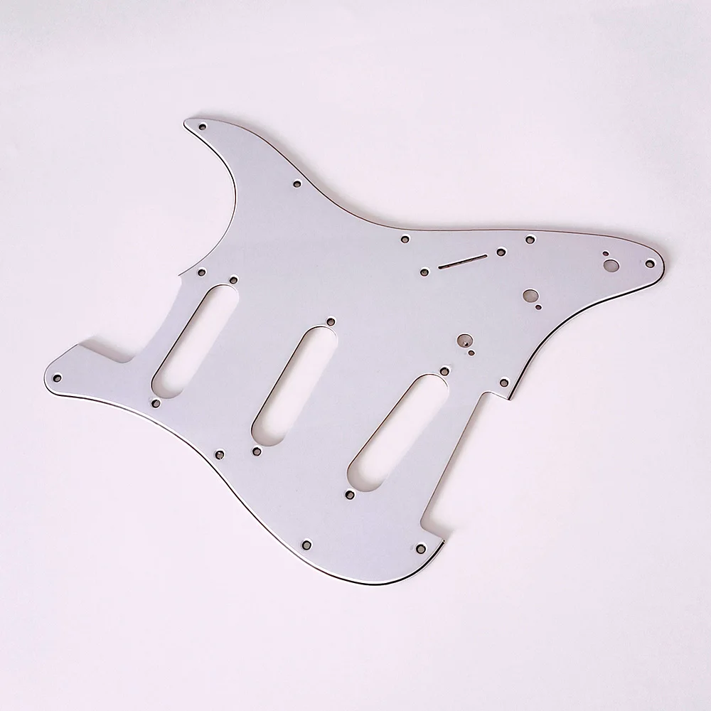 White 3 Ply 11 Holes SSS Guitar Pickguard Anti-Scratch Plate For ST FD Electric