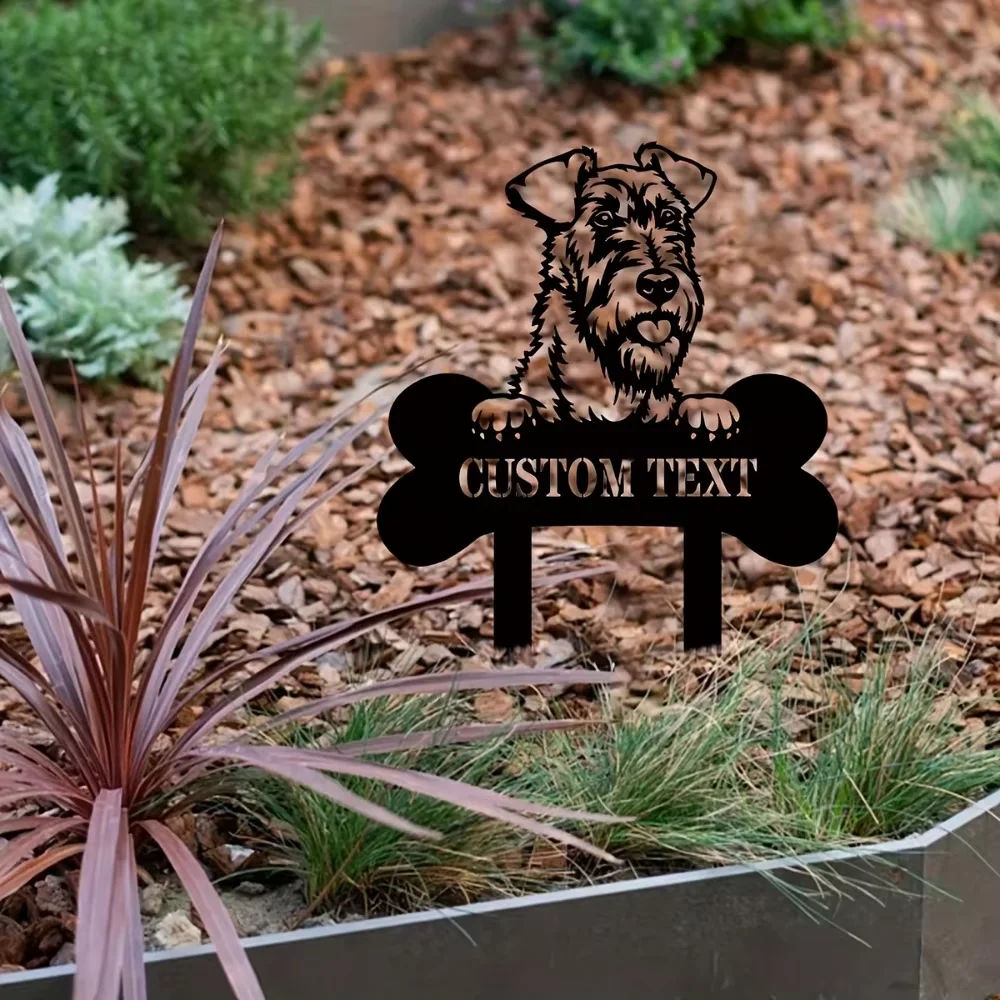 

Engraved Iron Dog Memorial Customized and Durable for Outdoor Decor. Pole Mounted Ground Marker, Wall Sculpture Design for Lawn.