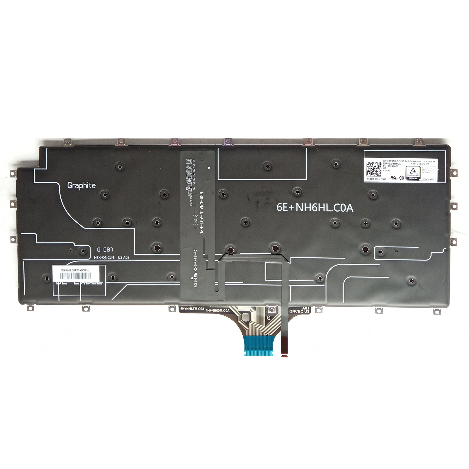 For Dell Latitude 9510 9520 15-9510 15-9520 2-in-1 Notebook US Keyboard Backlit