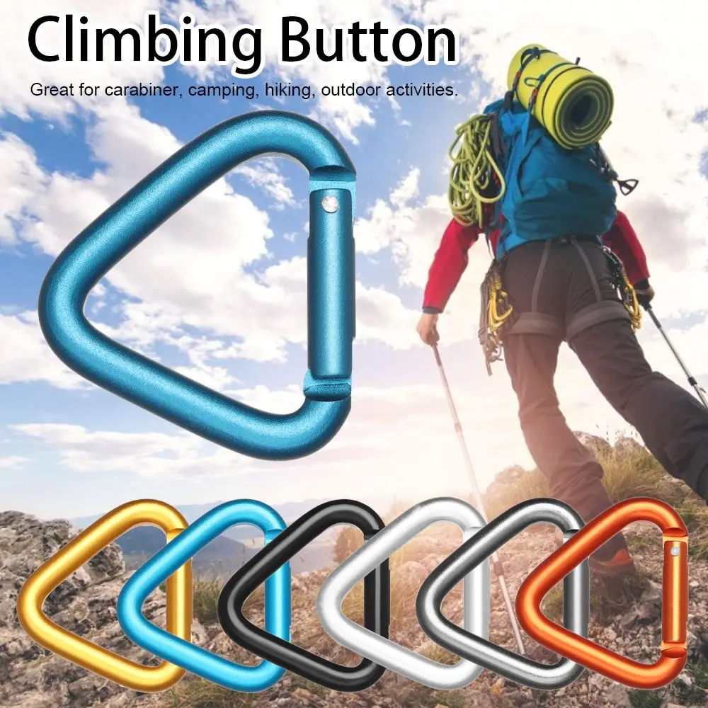 

Outdoor Sports Safety Multicolor Aluminium Buckle Keychain Climbing Button Camping Hiking Hook Alloy Carabiner