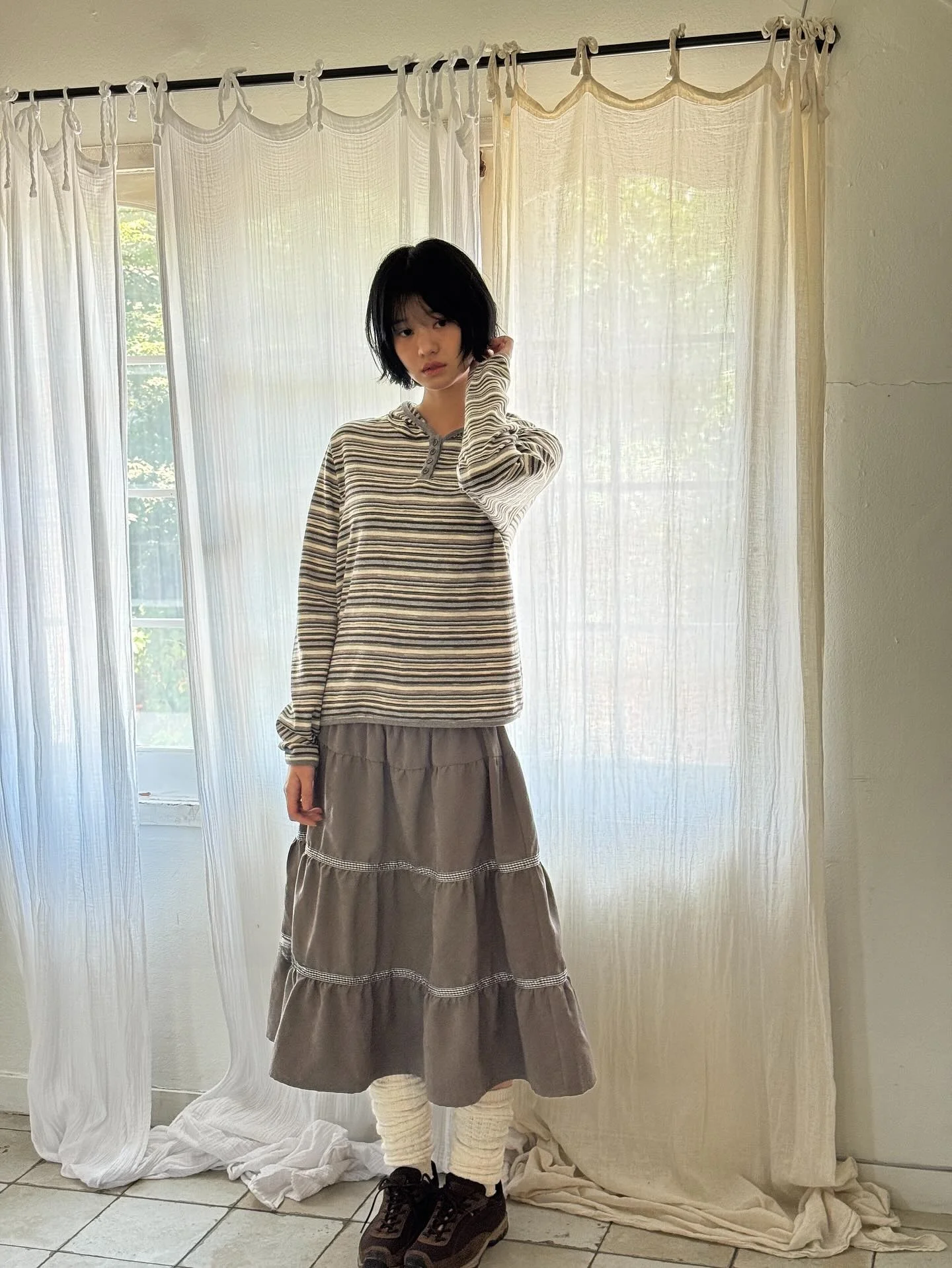 Casual Loose Plaid Skirt High Waist A-Line Long Midi Skirt Women's Fashion Unique SEI Korean Style Simple Ensemble Pleated