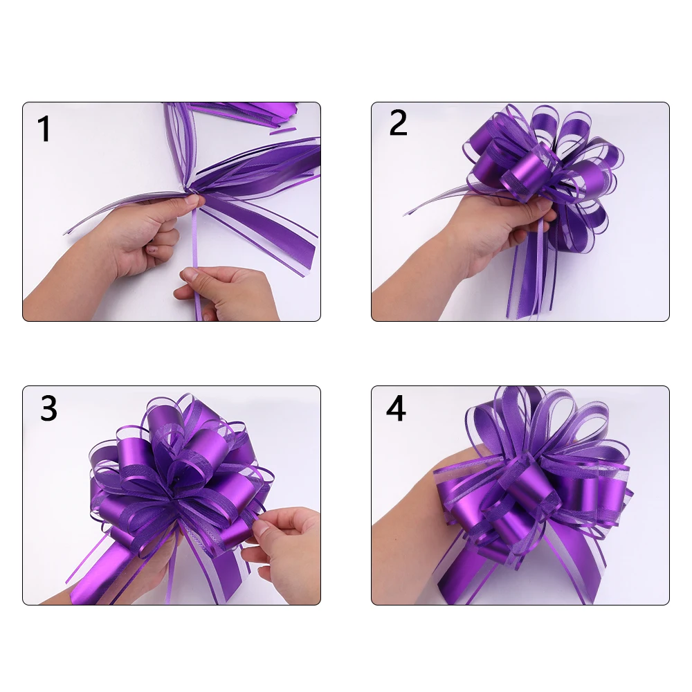 2/10Pcs Große Hochzeit Pull Bogen Bänder Blume Auto Stühle Dekoration Weihnachten Geschenk Wrap Verpackung Geburtstag Party Liefert hause Handwerk – Detail 4