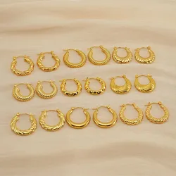 ANENJERY 316L Stainless Steel Irregular Twist Hoop Earrings for Women Niche French Earrings Jewelry Accessory Wholsale