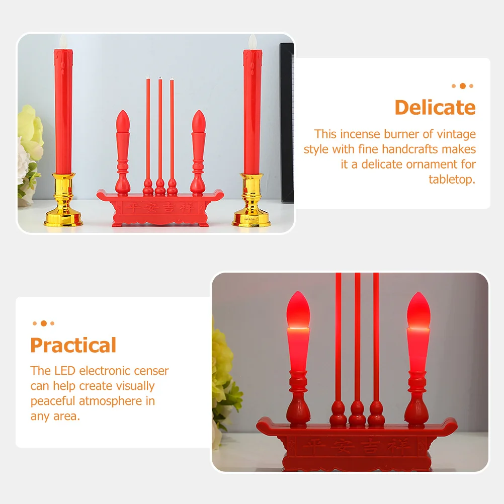 

LED Buddha Censer Vintage Style Electronic Incense Burner Decorative LED Buddha Censer for Home Meditation Spa Relaxation
