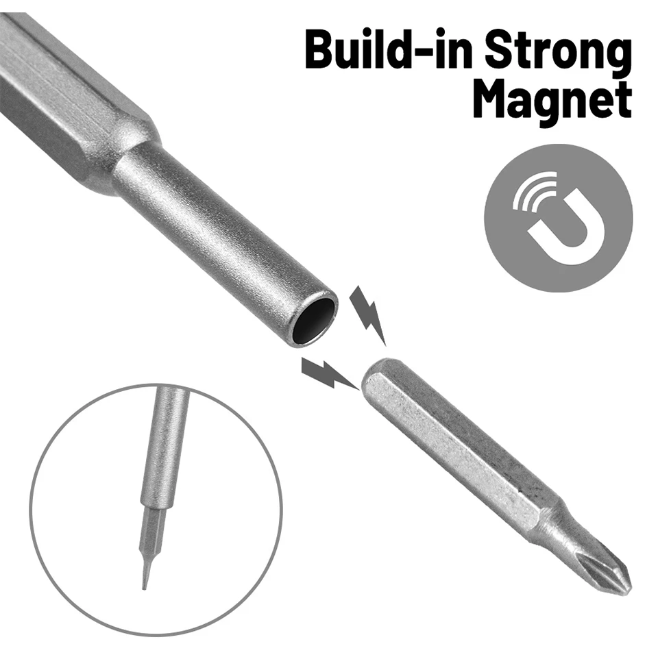 25/63 in 1 Multi-Bit-Präzisionsschraubendreher-Set, magnetische Phillips-, Torx-, Hex- und Flachkopf-Schraubendreher, für die Reparatur von Telefonen, Laptops, Uhren und Kameras – Detail 10