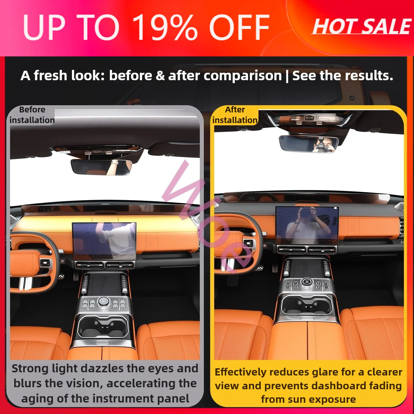 Woe For Jetour G700 Instrument center console light blocking pad sun protection reflective insulation interior modification
