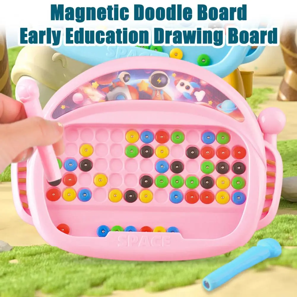 Tavoletta magnetica Doodle lavagna magnetica Doodle Set tavolo da disegno magnetico educativo con perline colorate per bambini per bambini piccoli