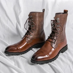 Cowboy Western Boots Retro Long Classic Boots Long Western Boots Vintage Male Combat Boots Leather Shoes for Men Motorcycle boot