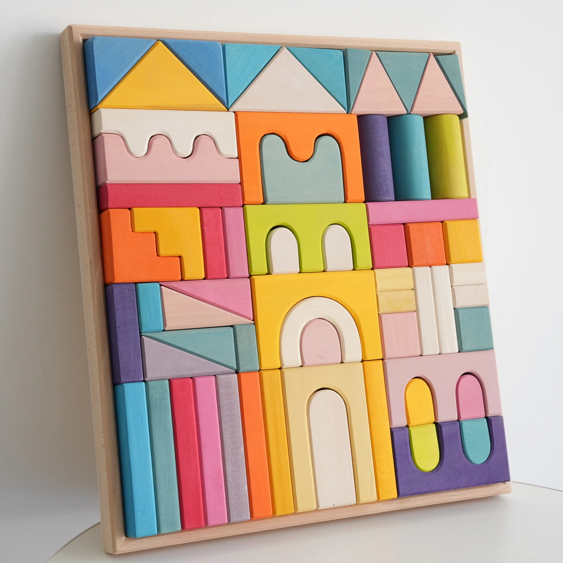 

Castle Building Block Toys Color Recognition Kindergarten Puzzle Toys Early Education Assembly Toy