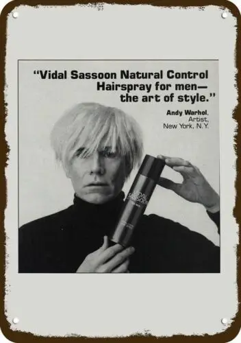 1p,1984 Artist Vidal Sassoon Vintg-Look ДЕКОРАТИВНАЯ РЕПЛИКА МЕТАЛЛИЧЕСКАЯ ВИНАК
