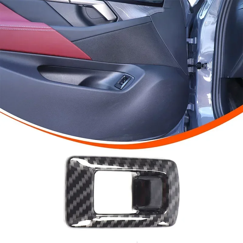 For BMW 5 Series G60 2024 + Car Interior Tailgate Switch Decorative Frame Sticker ABS Carbon Fiber Accessories 1 Pcs