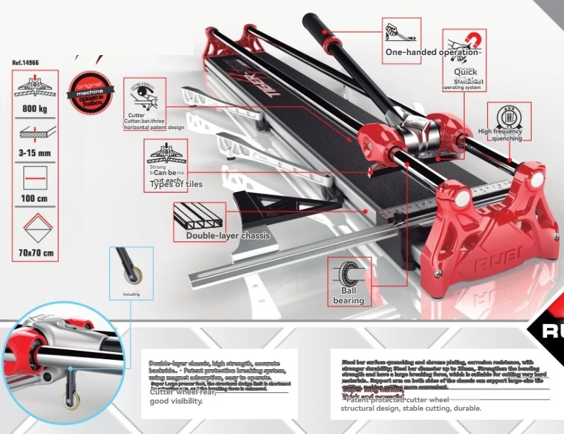 Professional Manual Tile Cutter Precision Ceramic Push Pull Cutter With Tungsten Carbide Wheel Tool