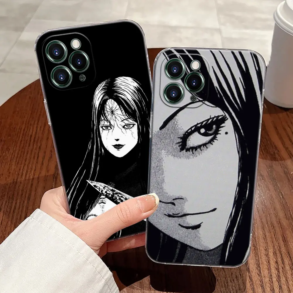 حافظة شفافة من الرعب الهزلي T-Tomies Junji Ito Manga لهاتف Apple iPhone 17 16 15 14 13 12 11 Pro Max Plus 16E 17Air