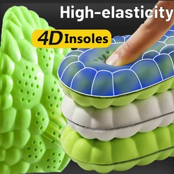 Arch Support 4D High-elasticity Shock Insoles Men Women Memory Foam Massage Sports Foot Shoe Pads Breathable Orthopedic Insoles