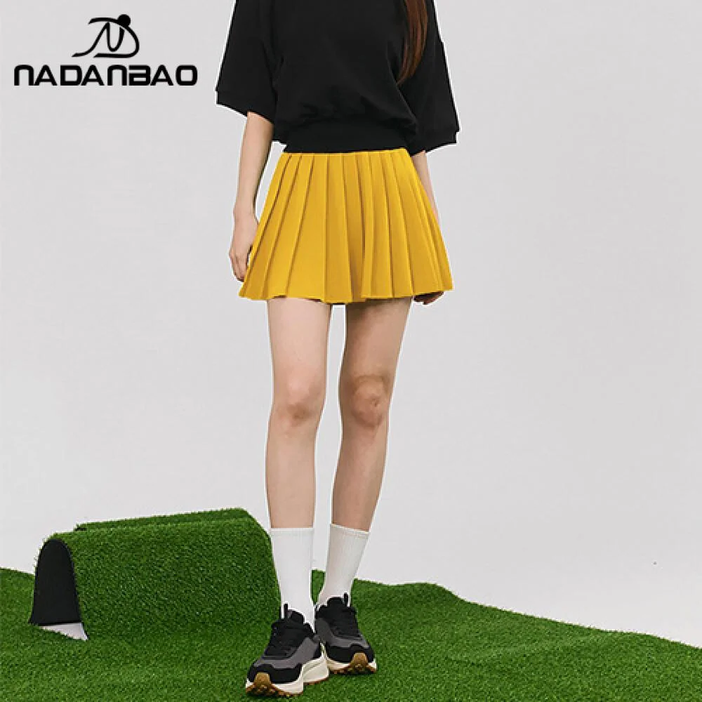 Nadanbao Mode-Tennisrock, Golf, kurzärmelig, Kleidung, Anzug, lässig, gerippt, Polo-T-Shirt, plissiert, Sport-Tennisrock, Set 2025, ﻿
