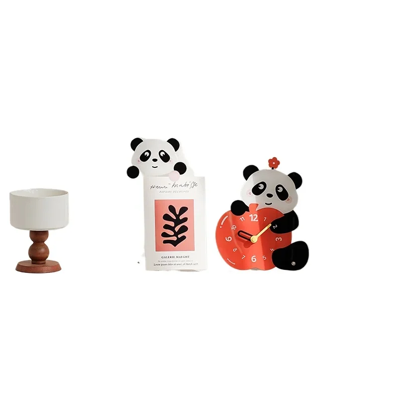 

Panda creative clock ornament living room porch photo frame decoration desktop