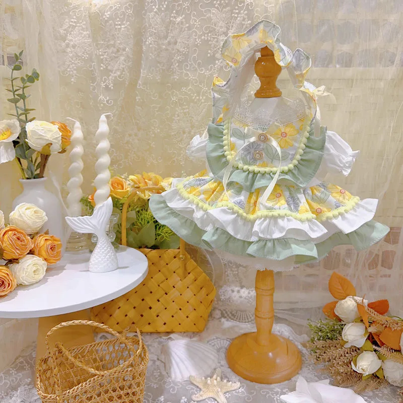 

Хлопковая кукольная одежда 10 см в стиле «Маленький лимон», 15 см, 20 см, 40 см, синее кукольное платье, бандо на голову