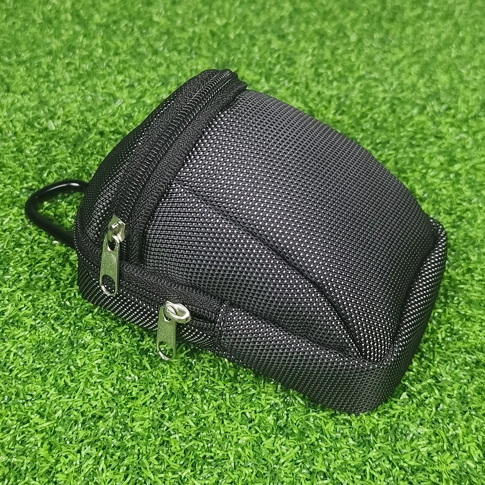 Durable Black Mini Golf Ball Bag With Keychain Portable Golf Tees Holder Container Unisex Golf Carrying Case Outdoor Sport Bags