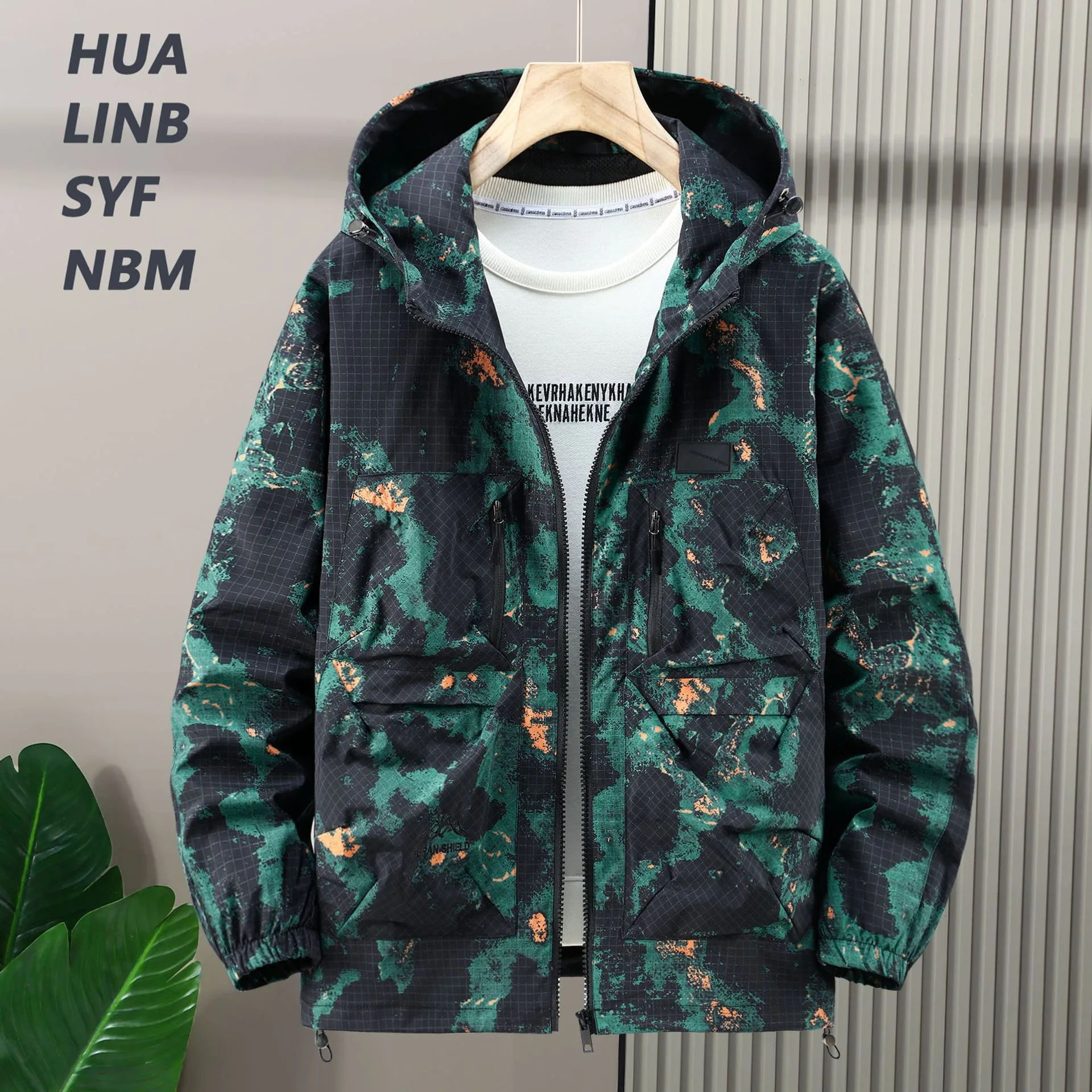 Extra large men's loose workwear windbreaker plus size trendy camouflage casual jacket assault coat 12XL 11XL 10XL men clothing