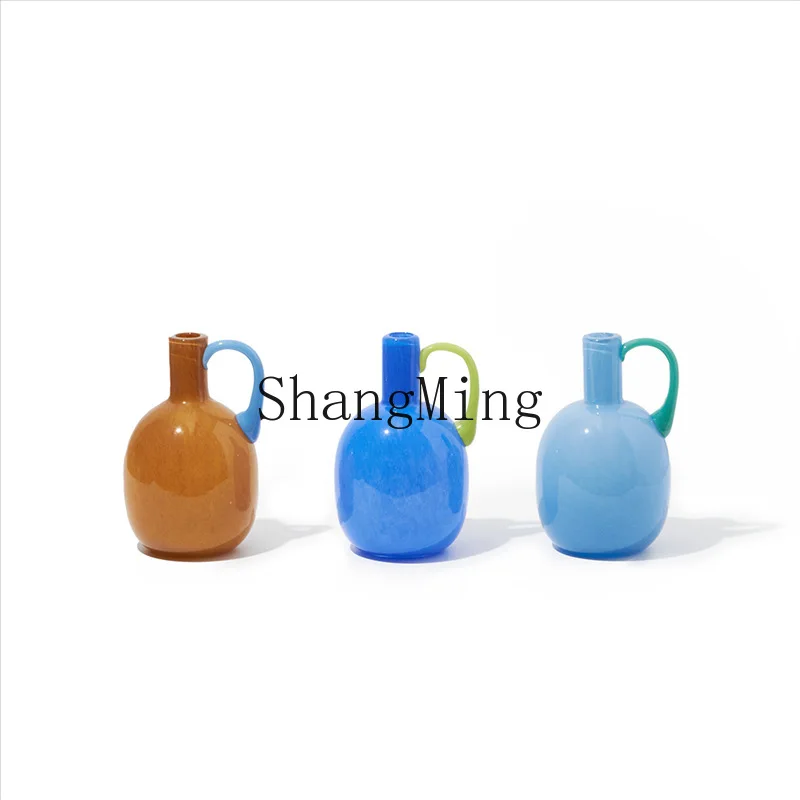 

DSA glass vase atmosphere desktop TV cabinet soft decoration hotel hydroponic color bottle