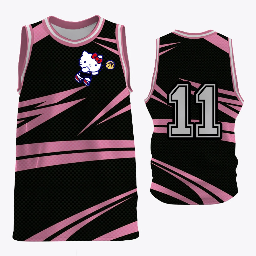 

Women's Basketball Suit No.11 Black Sports Tank Top Retro Classic Tank Top Los Angeles Hello Kitty Women's Tank Top Quick Drying