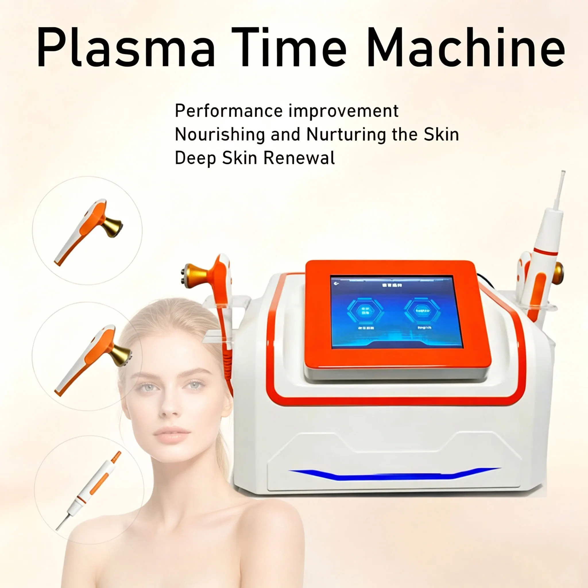Appareil de Soin du Visage Plasma Time Machine, Traitement de l'acné, Lifting et raffermissement, Régénération cutanée et atténuation des ridules, Multifonctionnel