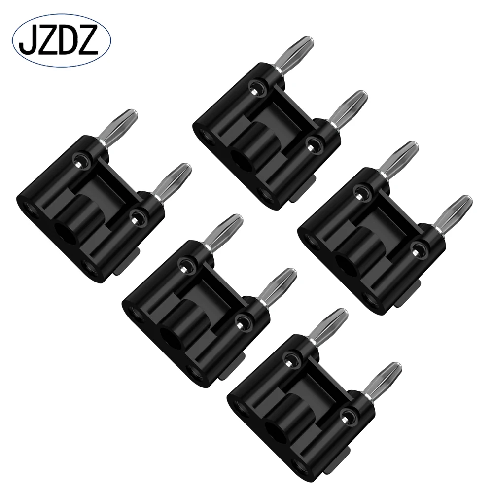 JZDZ 5PCS Double Row 4mm Banana Plug Connector Speaker Amplifier Plug Jack Twin Banana Terminal Couple  Adapter J.10044