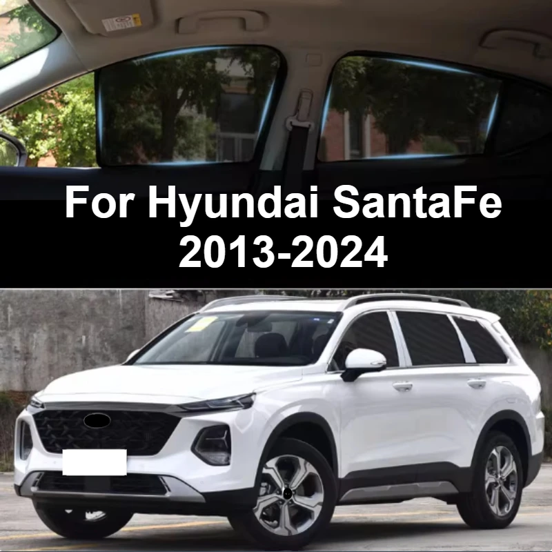 

For Hyundai Santafe DM 2013-2024 Car Magnetic Side Window SunShades Shield Mesh Shade Blind Car Window Curtian Accessories