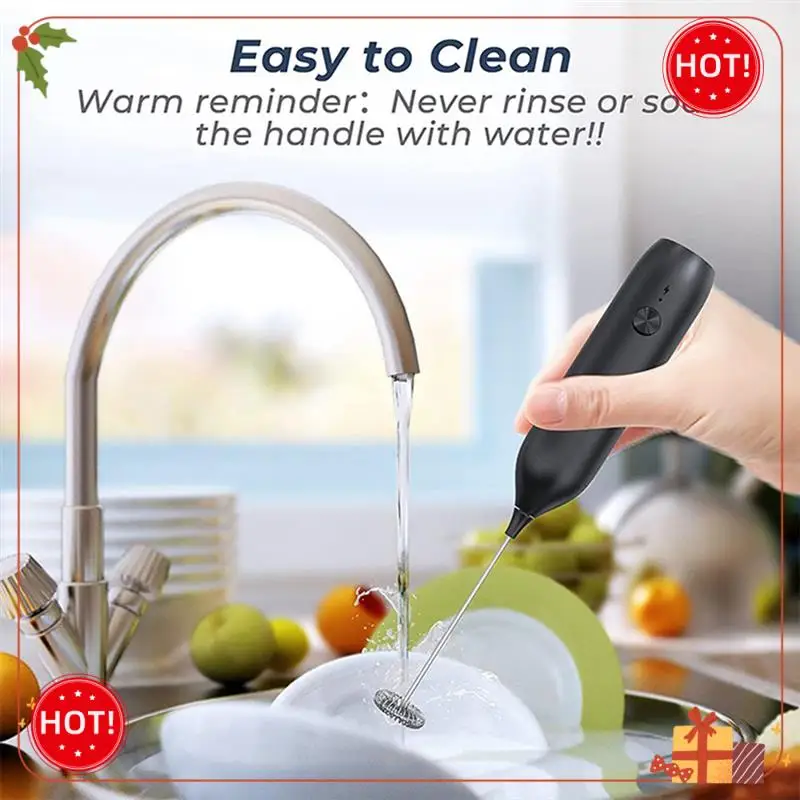 ABLE-Handheld Milk Frother Rechargeable Blender Electric Beverage Mixer Mini Foamer For Matcha Coffee