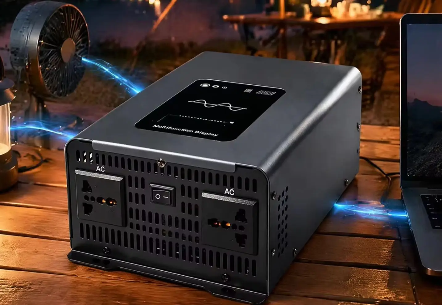Inversor de Onda Sinusoidal Pura 800W DC 12V a AC 220V, Convertidor de Energía Solar para Coche y Camping, Inversor de Onda Sinusoidal Pura Híbrido