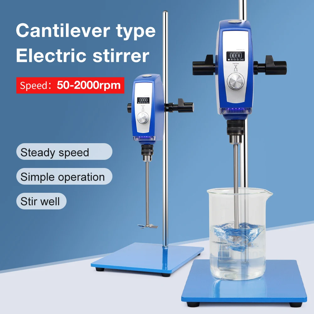 LCD Display Digital Speed Regulation Electric 110S Cantilever Mixer 50-1800 RPM Laboratory  Stirrer Electric Lab Mixer EU Plug