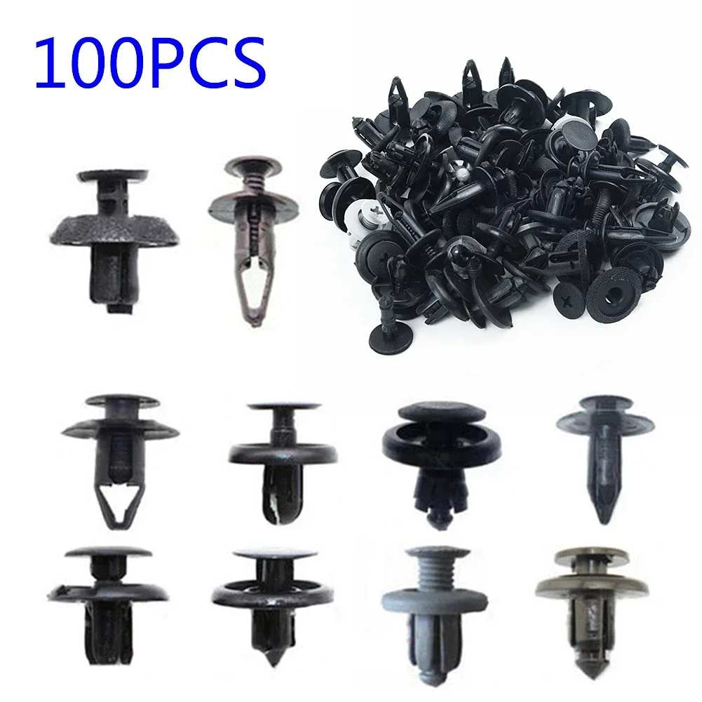 CarHome 100x Mixed Auto Fastener Clip Car Body Push Retainer Pin Rivet Bumper Door Trim Panel Retainer Fastener Car Access