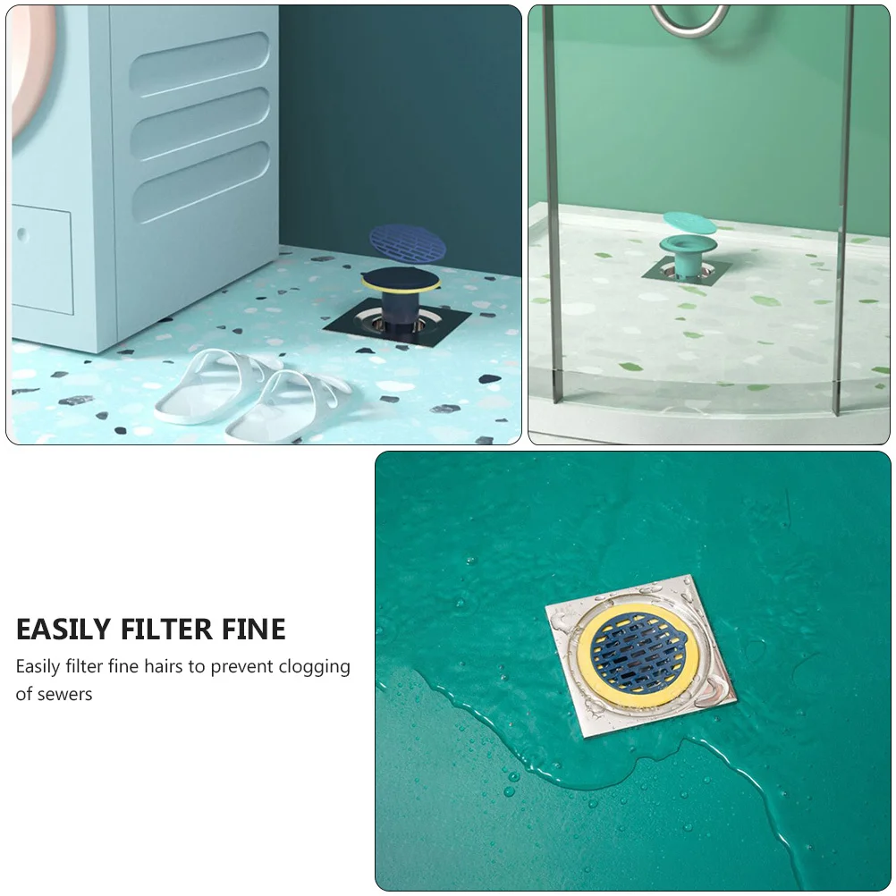 

4Pcs Floor Drain Odor Proof Core Backflow Preventer Sewer Seal Sink Drain Plug Debris Filter Sewer Backflow Preventer