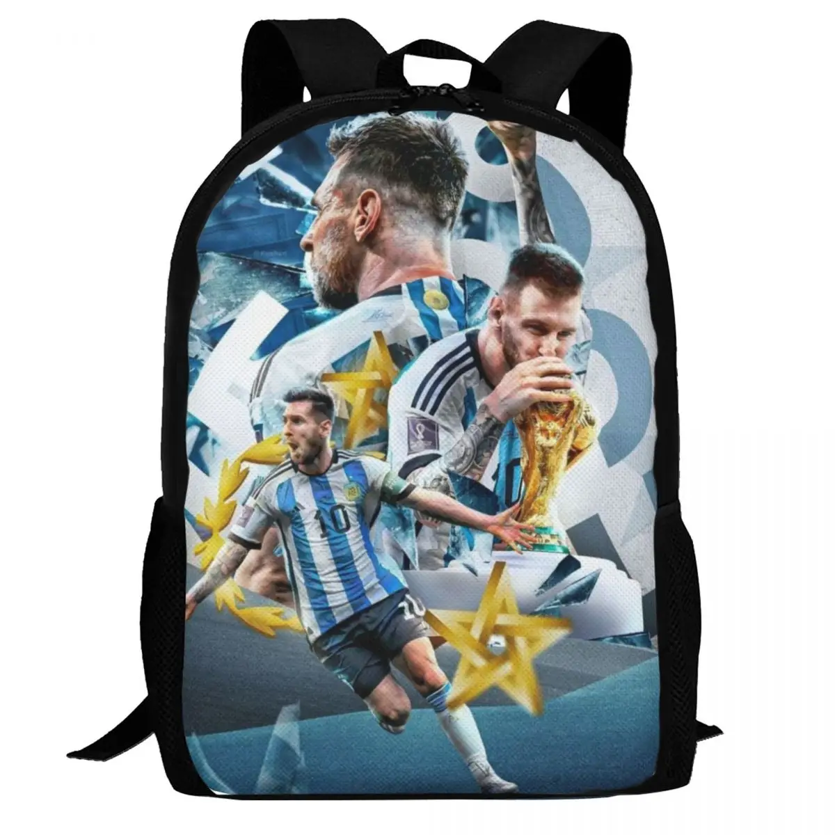 Football Player 10 Messi Soccer Travel Laptop Backpack, Business College School Computer Bag Gift for Men & Women