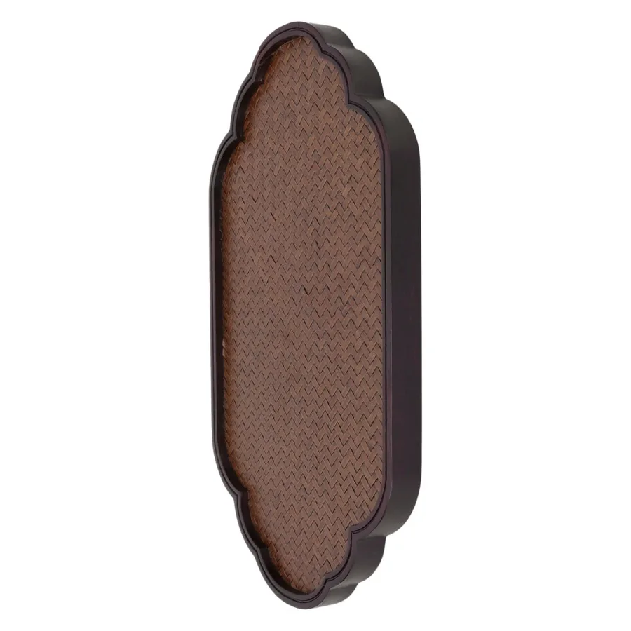 Bamboo Small Tea Tray Lucky Clouds Pattern Mat Surface Serving Plate 10.2 x 5.9 inches 26 x 15 cm
